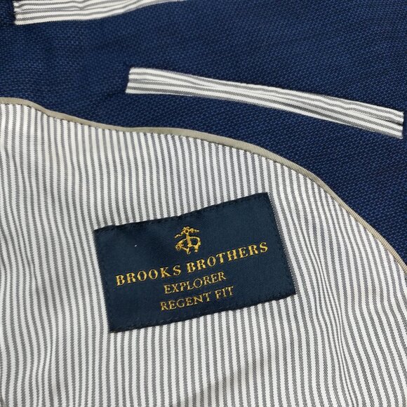 Brooks Brothers Sport Coat Woven Wool Explorer Navy Blue 36S Regent Fit - Picture 5 of 13